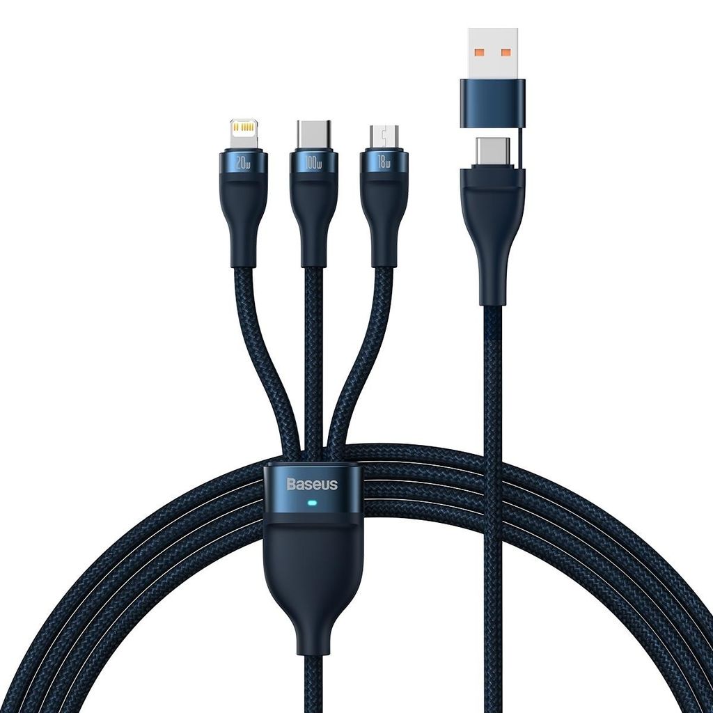 Baseus flash series II cable USB Type C / USB Type A - USB Type C / Lightning / micro USB 100W 1.2m — Baseus