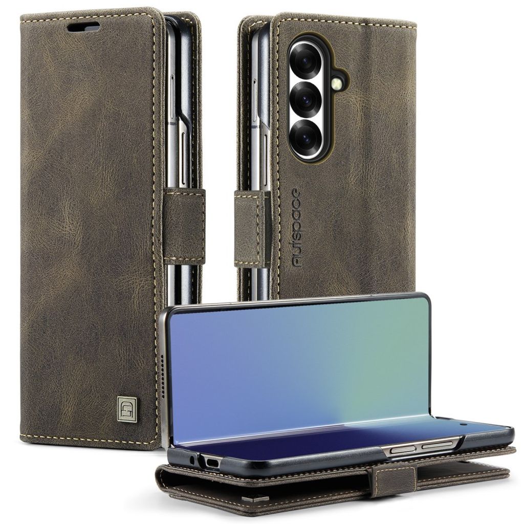 AUTSPACE Samsung Galaxy Z Fold8 Ultra Wallet Cover RFID Blocking - Coffee — AUTSPACE