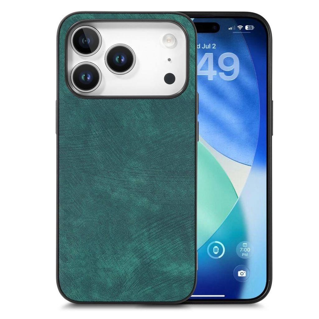 Case in PU-leather iPhone 18 Pro, iPhone 17 Pro - Green — Övrigt