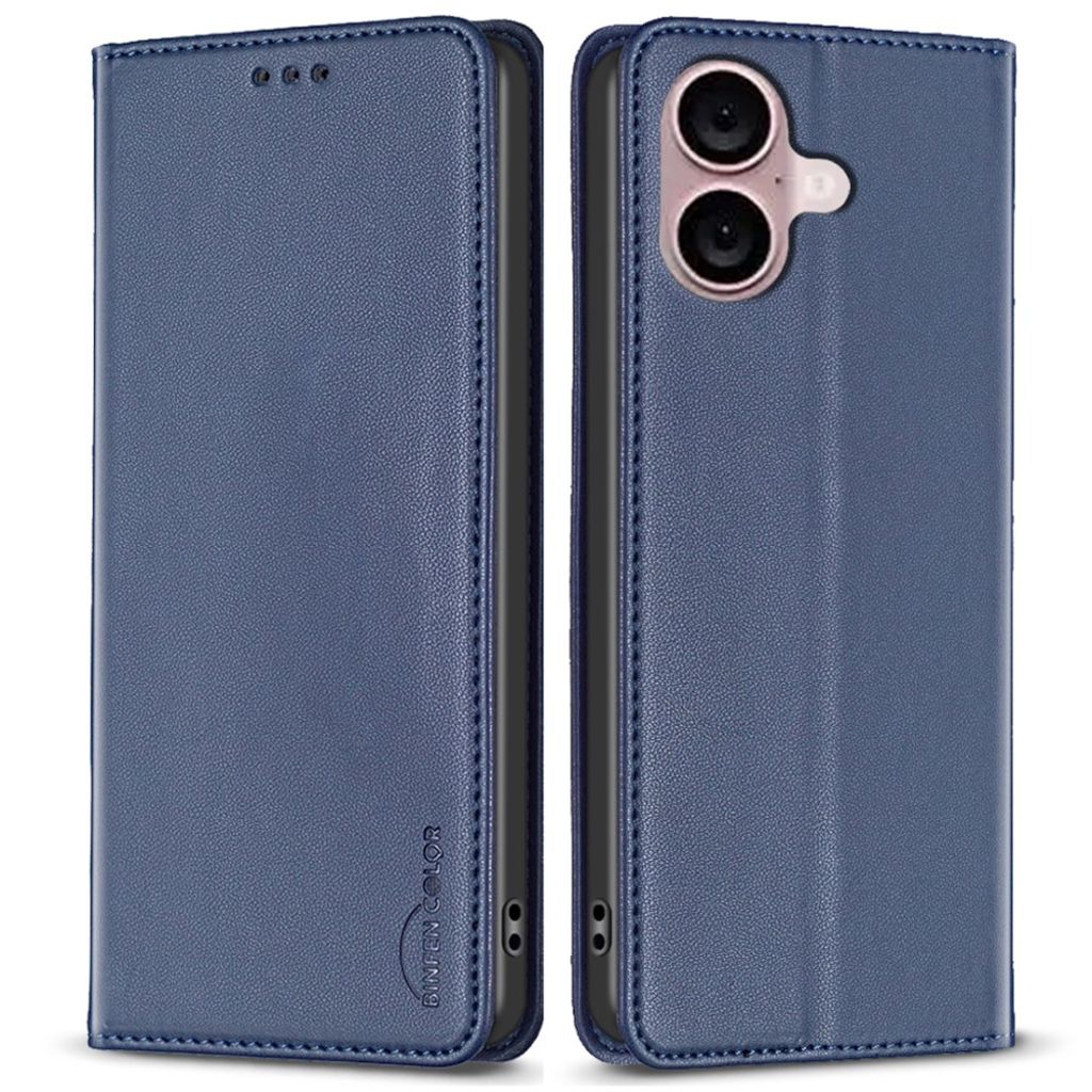 BINFEN COLOR iPhone 16 Plus Wallet Cover with Stand – Blue