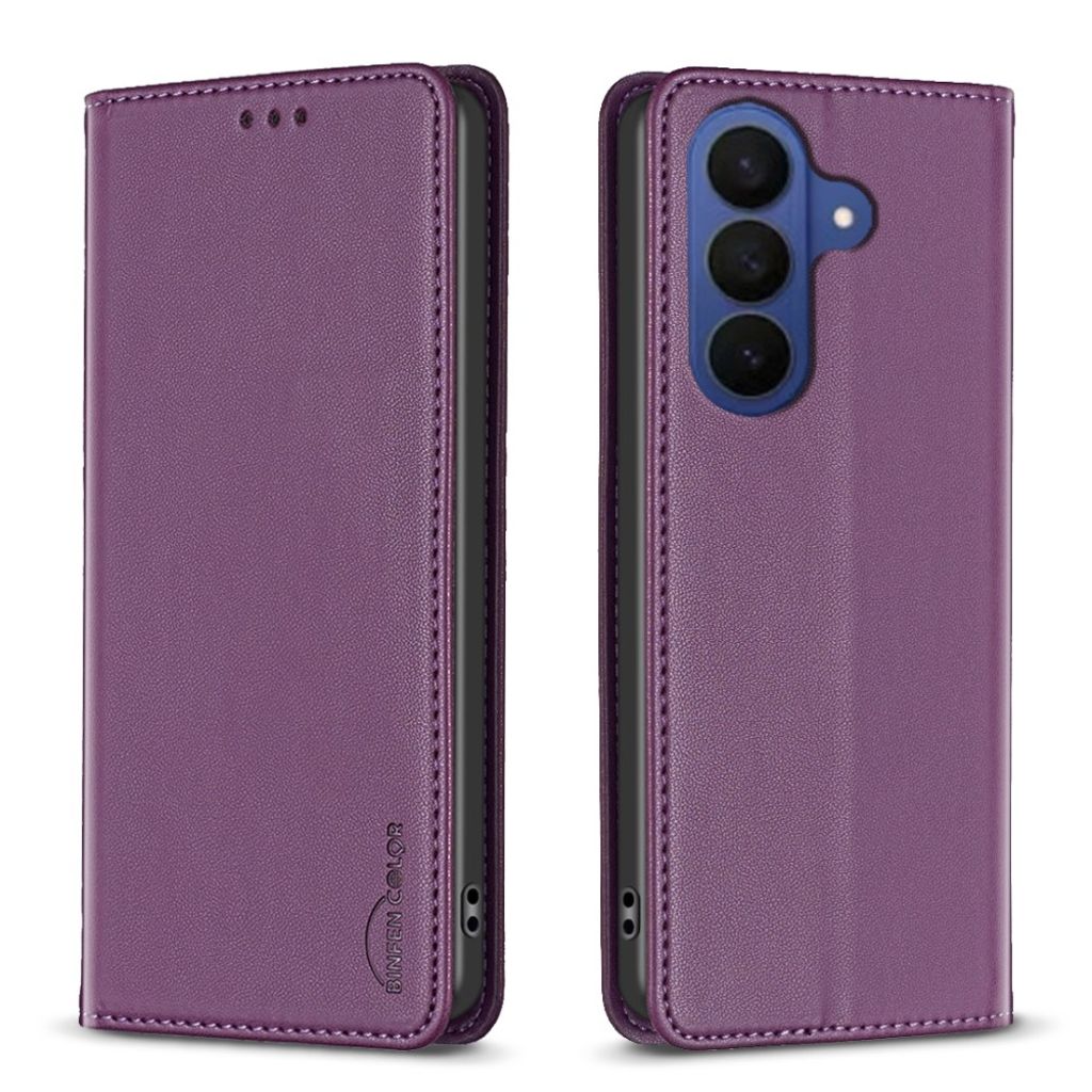 BINFEN COLOR Samsung Galaxy A57 5G BF18 Wallet Cover Card Holder Stand - Dark Purple — BINFEN