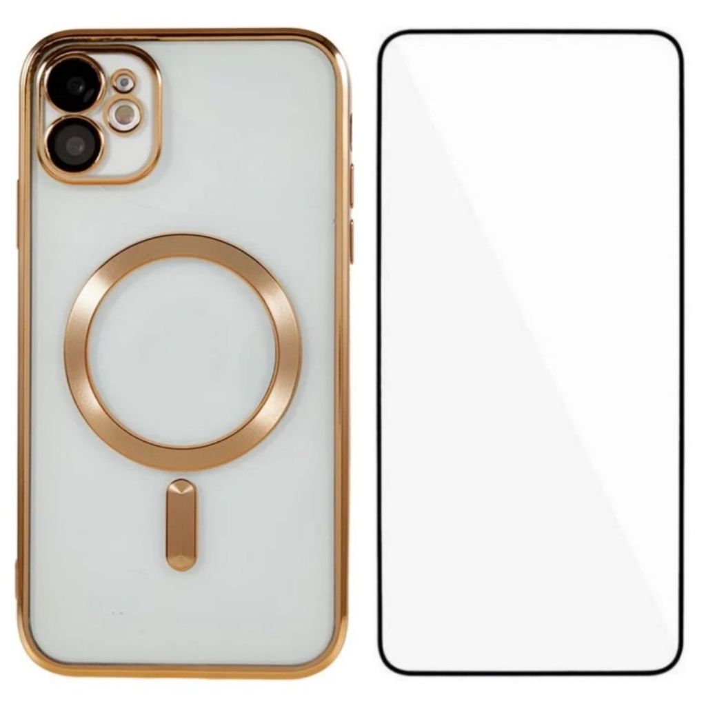 iPhone 11 Magnetic Case with Screen Protector – Gold