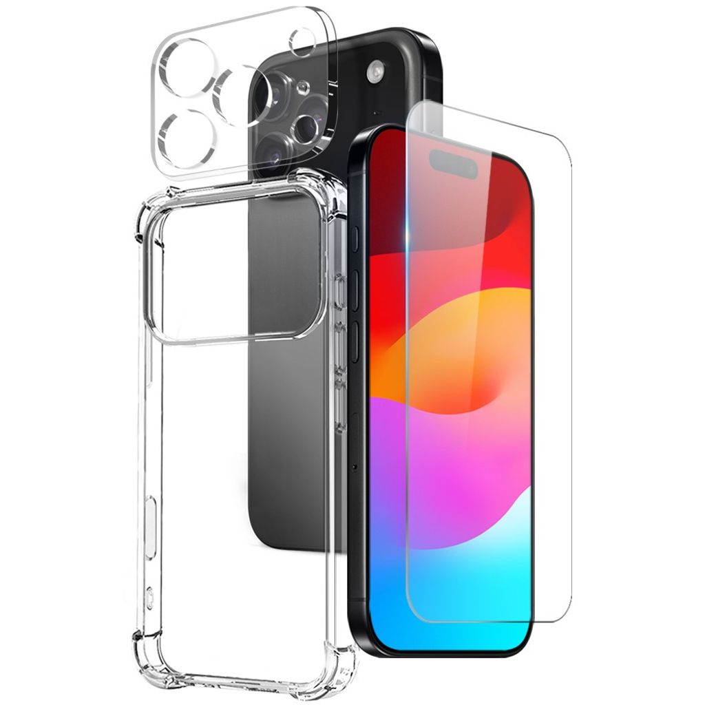 NORTHJO iPhone 18 Pro Max 3-in-1 Case + Screen & Lens Protector - Transparent — NORTHJO