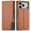N.BEKUS iPhone 18 Pro Max/17 Pro Max Wallet Cover RFID Blocking - Brown — N.BEKUS