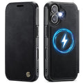 CASEME 053 iPhone 16 Wallet Cover MagSafe RFID blocking - Black — CASEME