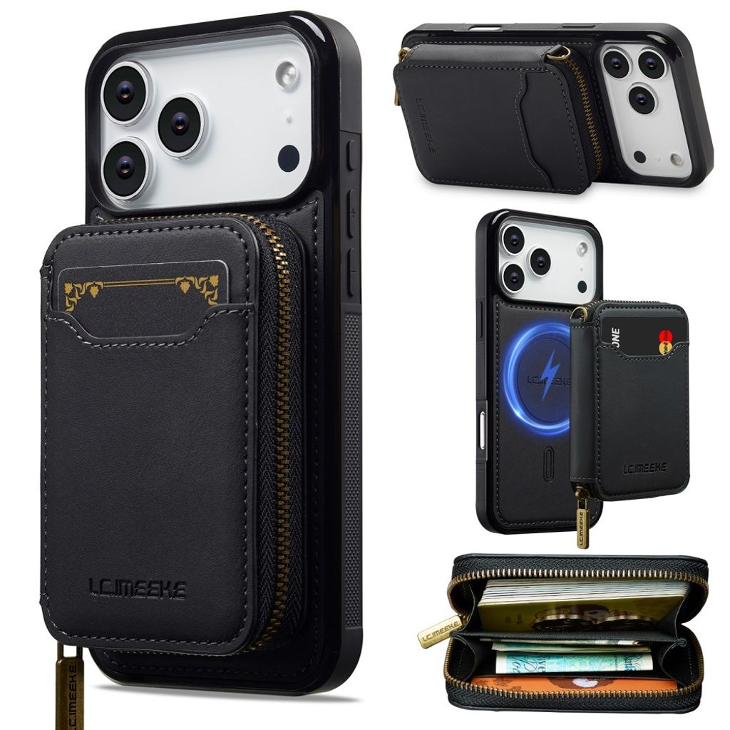 LC.IMEEKE iPhone 18 Pro Max/17 Pro Max MagSafe Case with Wallet - Black — LC.IMEEKE