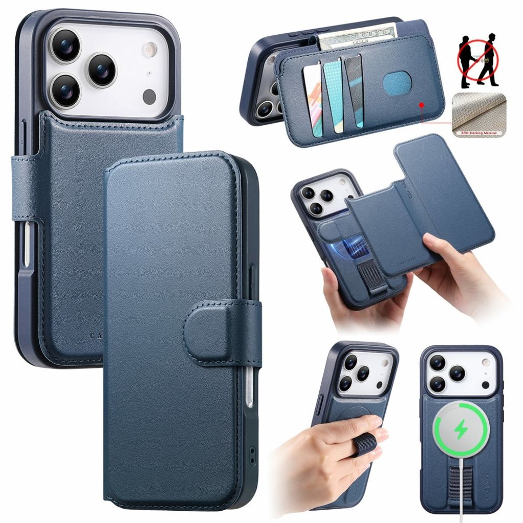 CASENEO iPhone 18 Pro Max/17 Pro Max MagSafe Cover with Wallet - Blue — CASENEO
