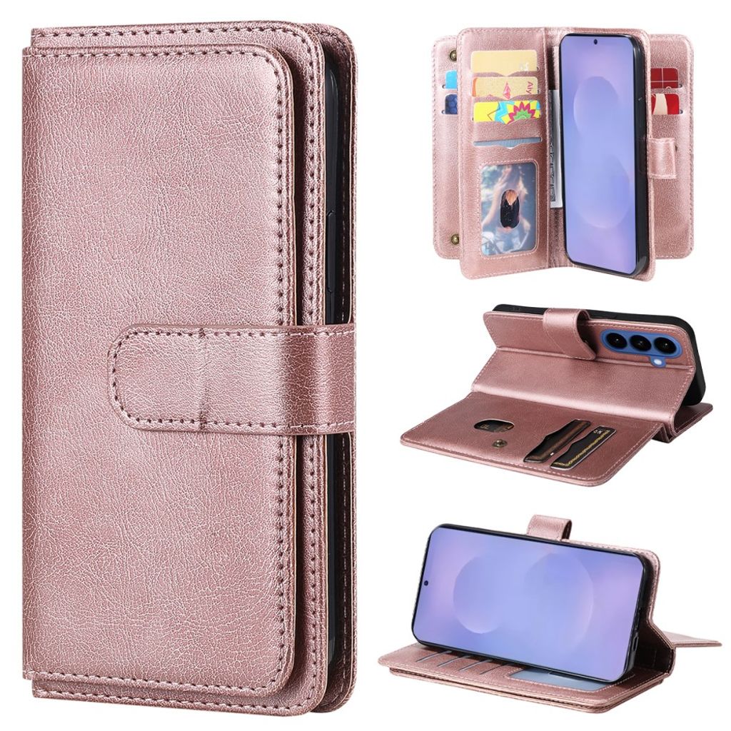 Samsung Galaxy S26 Wallet Cover 10 Card Slots - Rose Gold