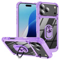 iPhone 17 Pro case alloy lens frame PC + TPU kickstand - purple