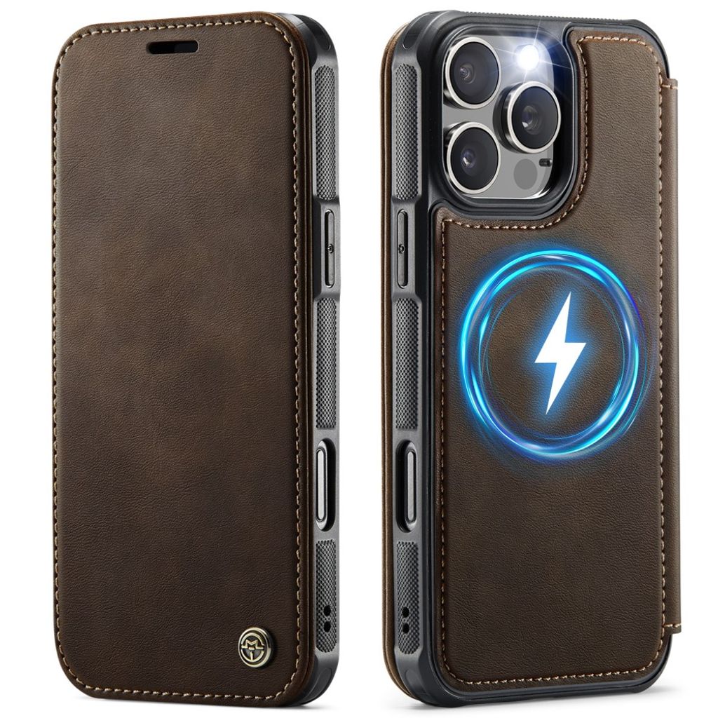 CASEME 053 iPhone 15 Pro Max Wallet Cover MagSafe RFID blocking - Brown