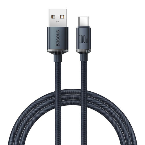 Baseus Crystal Shine USB-A to USB-C Charging cable 100W, 2m - Black — Baseus