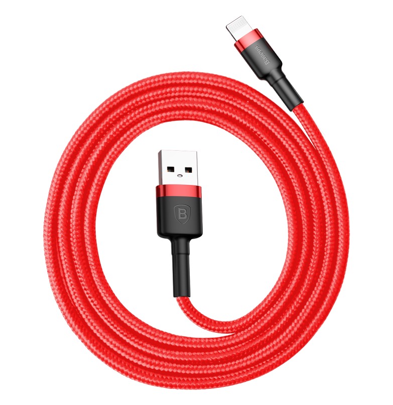Baseus Kevlar USB cable with Lightning 2A 1 m - Grey/Red — Baseus