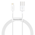 Baseus Superior Fast Charge USB-A to Lightning Cable, 2.4A, 1m - White — Baseus