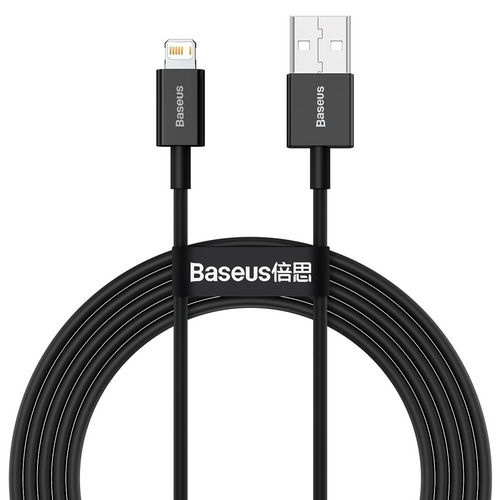 Baseus Superior Fast Charge USB-A to Lightning Cable, 2.4A, 2m - Black — Baseus