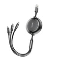 Baseus Golden Loop 3-in-1 USB Charge and Sync Cable, 1,2m, 3.5A - Black