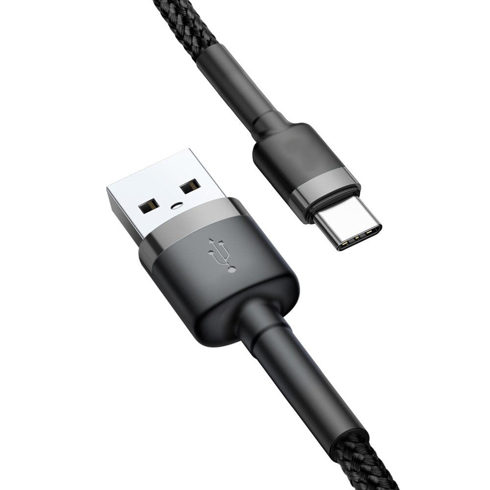 SiGN Cafule USB-A to USB-C Cable QC 3.0, 18W, 2A, 3m - Grey/Black — SiGN