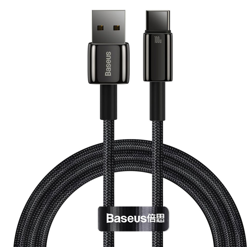 Baseus USB-A - USB-C Fast charging cable 100W, 1m - Black — Baseus