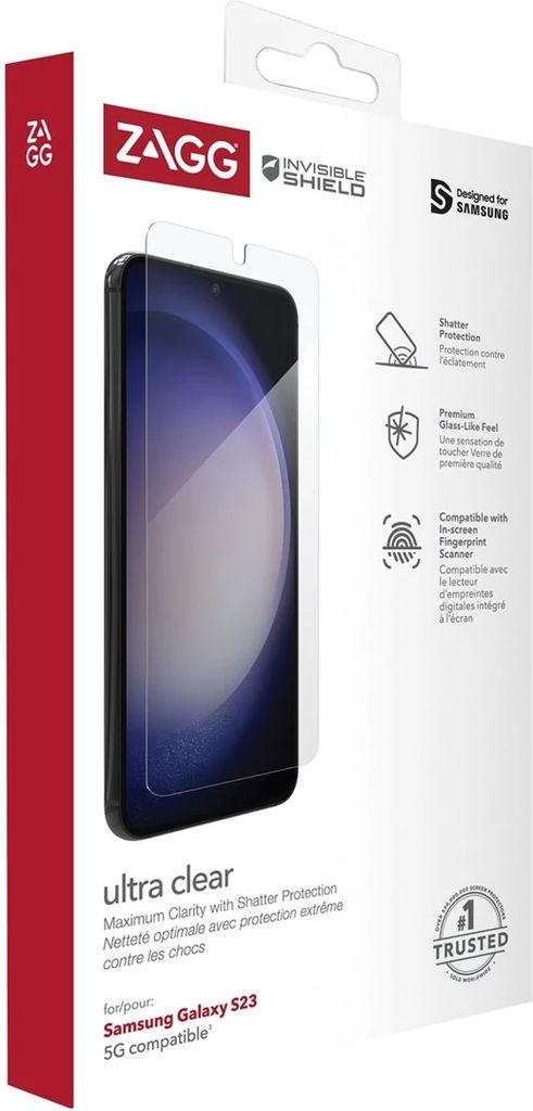 Zagg InvisibleShield Screen Protector for Samsung Galaxy S23 - Transparent — Zagg