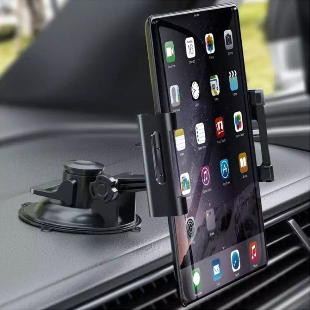 Car holder with a suction cup and a tray - Black — Car