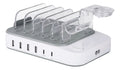 DELTACO USB charging station, 4xUSB-A, 2xUSB-C, 50W - White — DELTACO