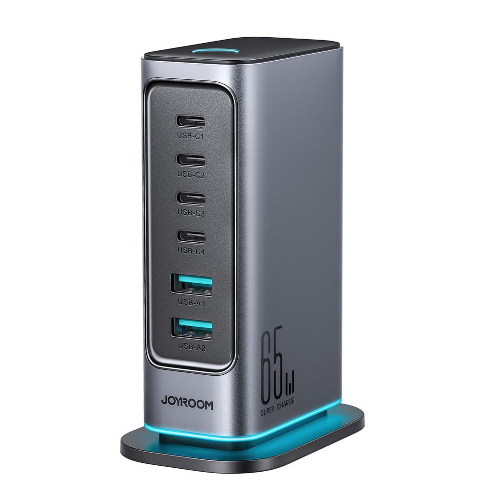 Joyroom 6-in-1 65W GaN Multi USB Charger 4x USB-C & 2x USB-A — Joyroom