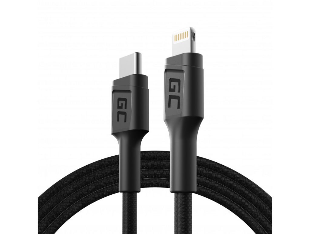 Green Cell Cable Power Stream, USB-C - Lightning, 1m PD (Apple MFi Certified) — Green Cell