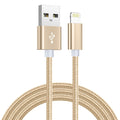 SiGN USB cable with Lightning 2.4A, for iPhone & iPad, 1m - Gold/Nylon