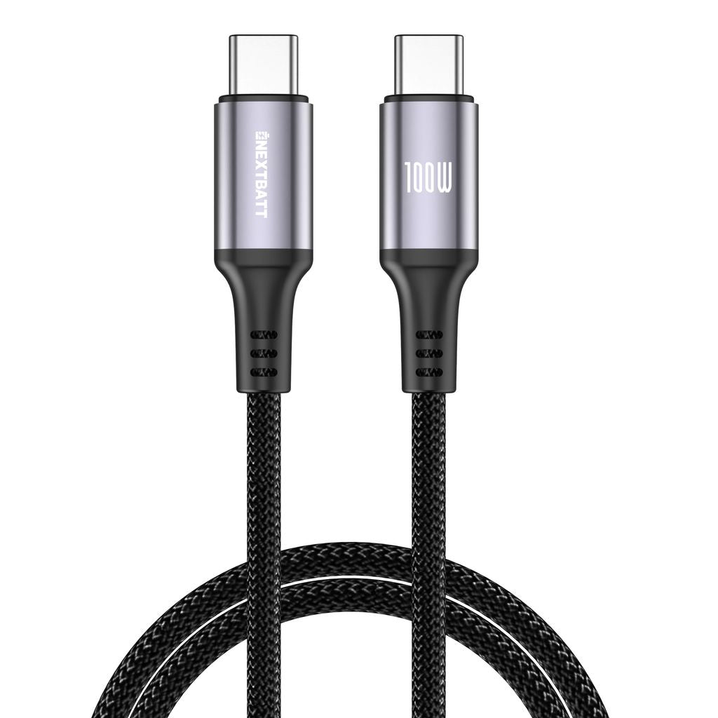 NEXTBATT USB-C to USB-C Cable 100W,  5A, 2m - Black — NEXTBATT