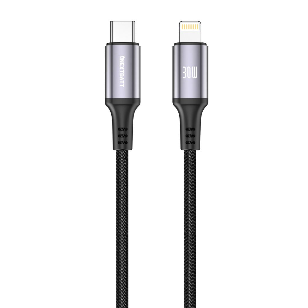 NEXTBATT USB-C to Lightning Cable 30W, 3A, 1m - Black