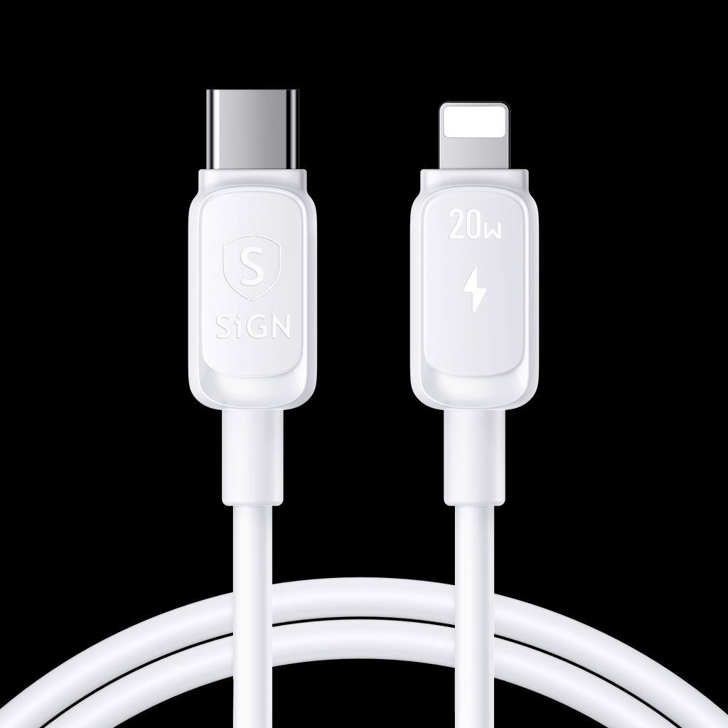 SiGN USB-C to Lightning Cable 20W, 0.25m - White