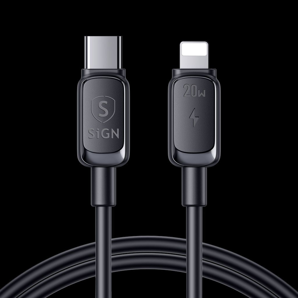 SiGN USB-C to Lightning Cable 20W, 1.2m - Black — SiGN