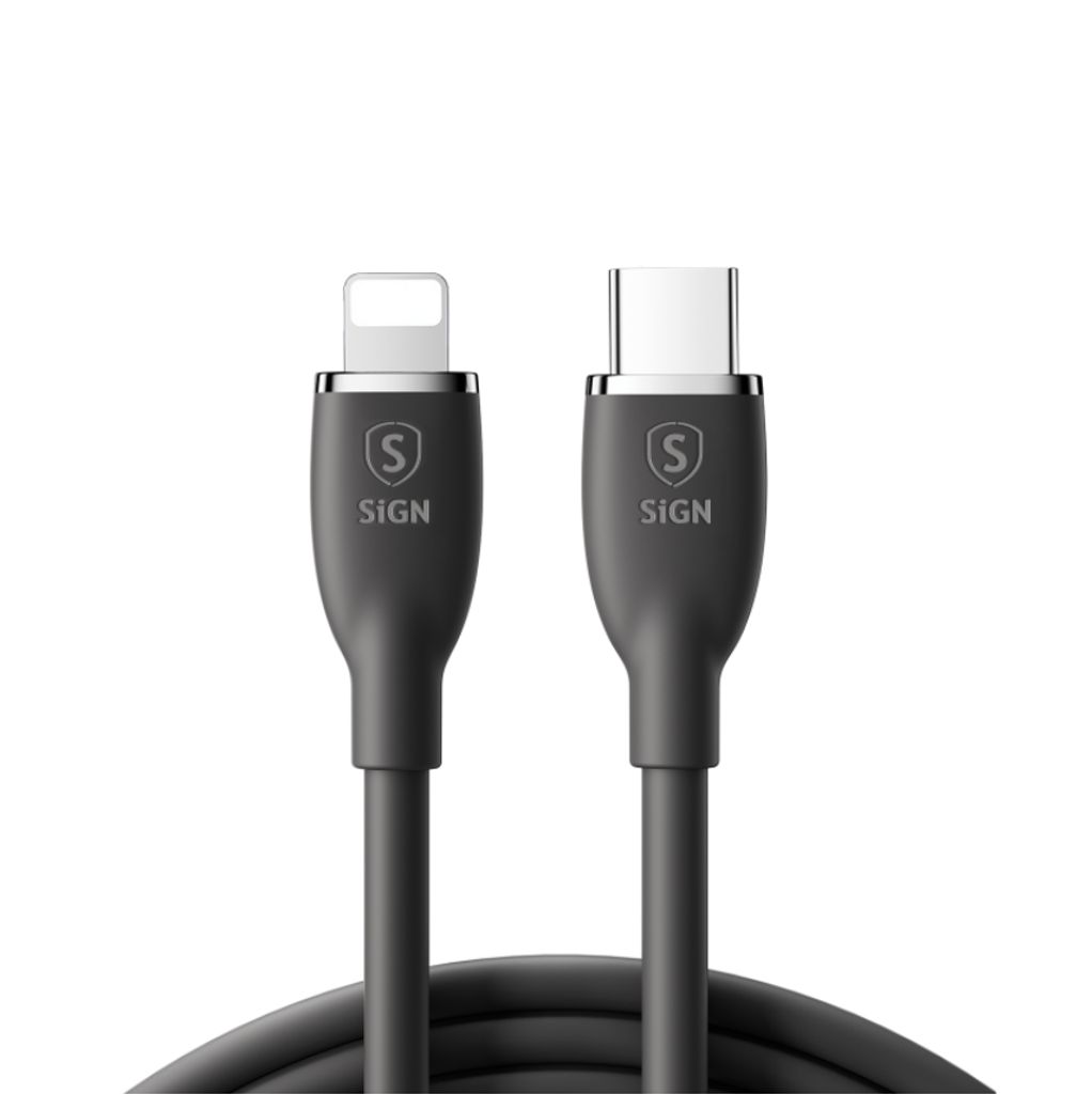 SiGN USB-C to Lightning Cable 30W, 2m - Black — SiGN