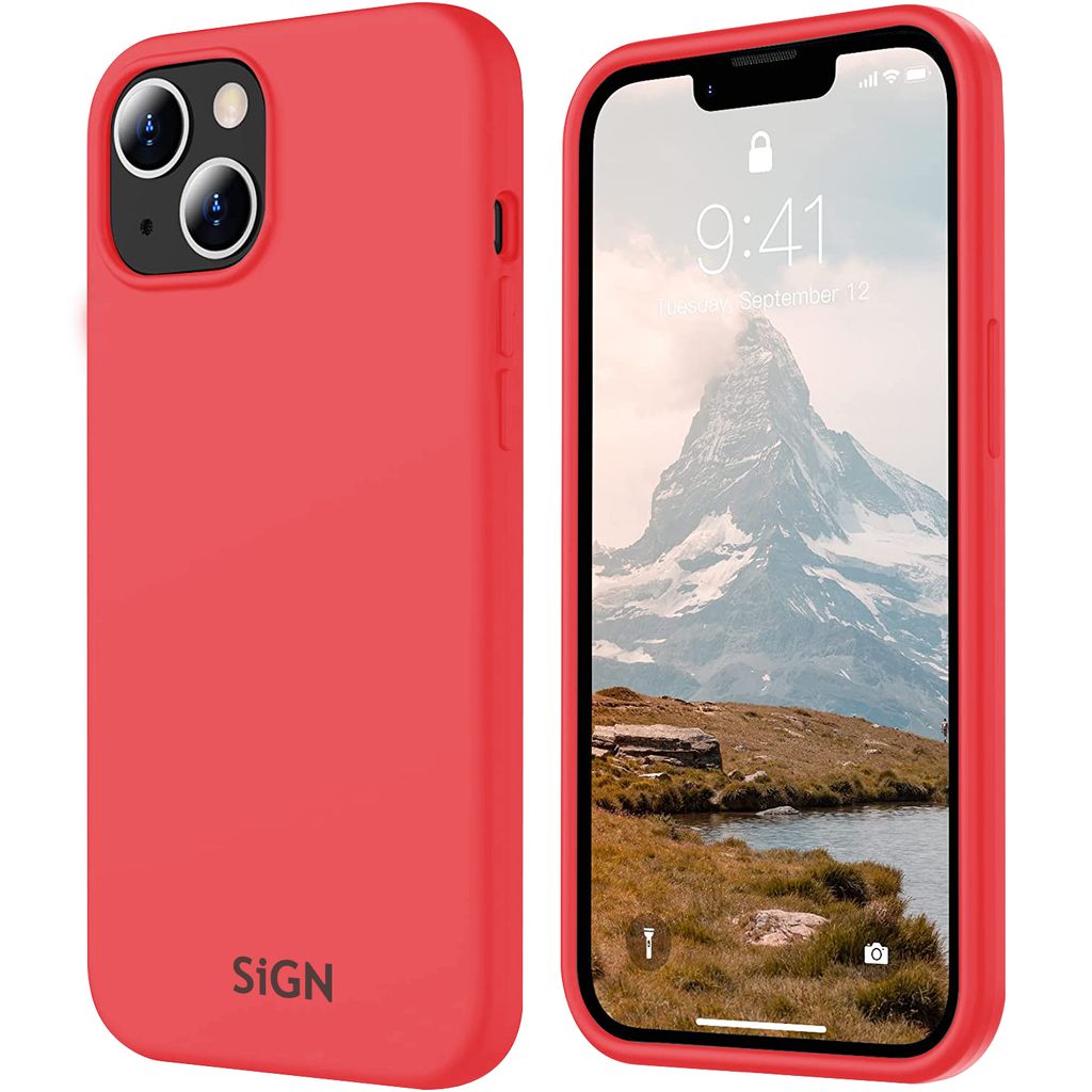 SiGN Liquid Silicone Case for iPhone 15 plus - Red