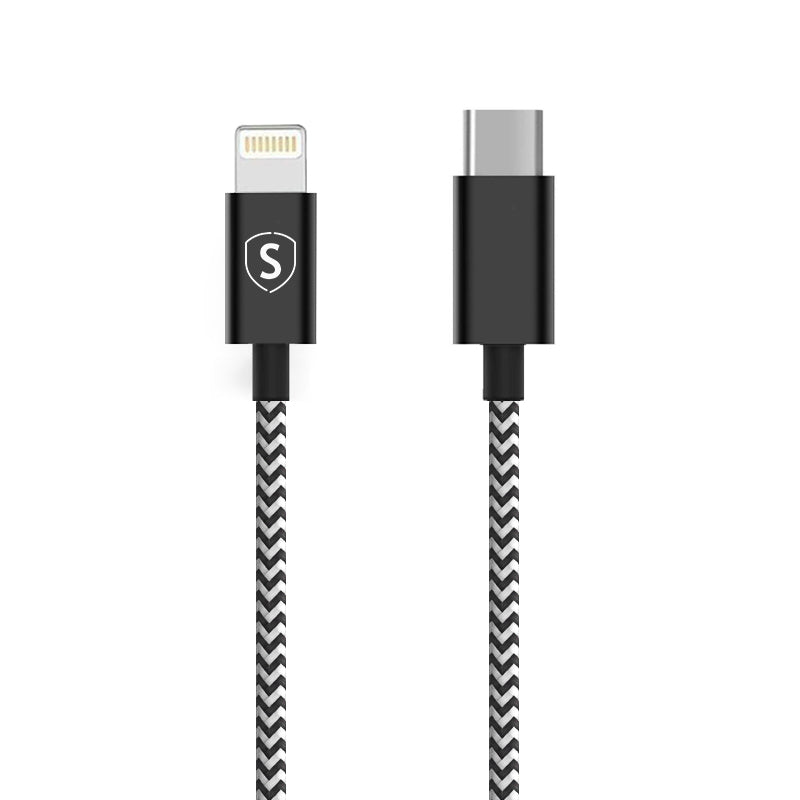 SiGN Skin USB-C to Lightning Cable 2.1A, 2m - Black/White