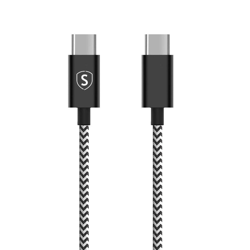 SiGN Skin USB-C to USB-C cable 2.1A, 0.25m - Black/White