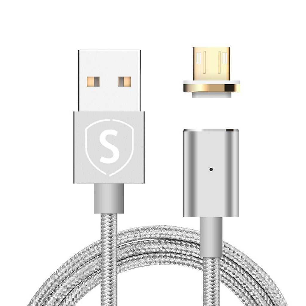 SiGN Magnetic Cable Micro-USB 2.4A, 1 m - Silver — SiGN