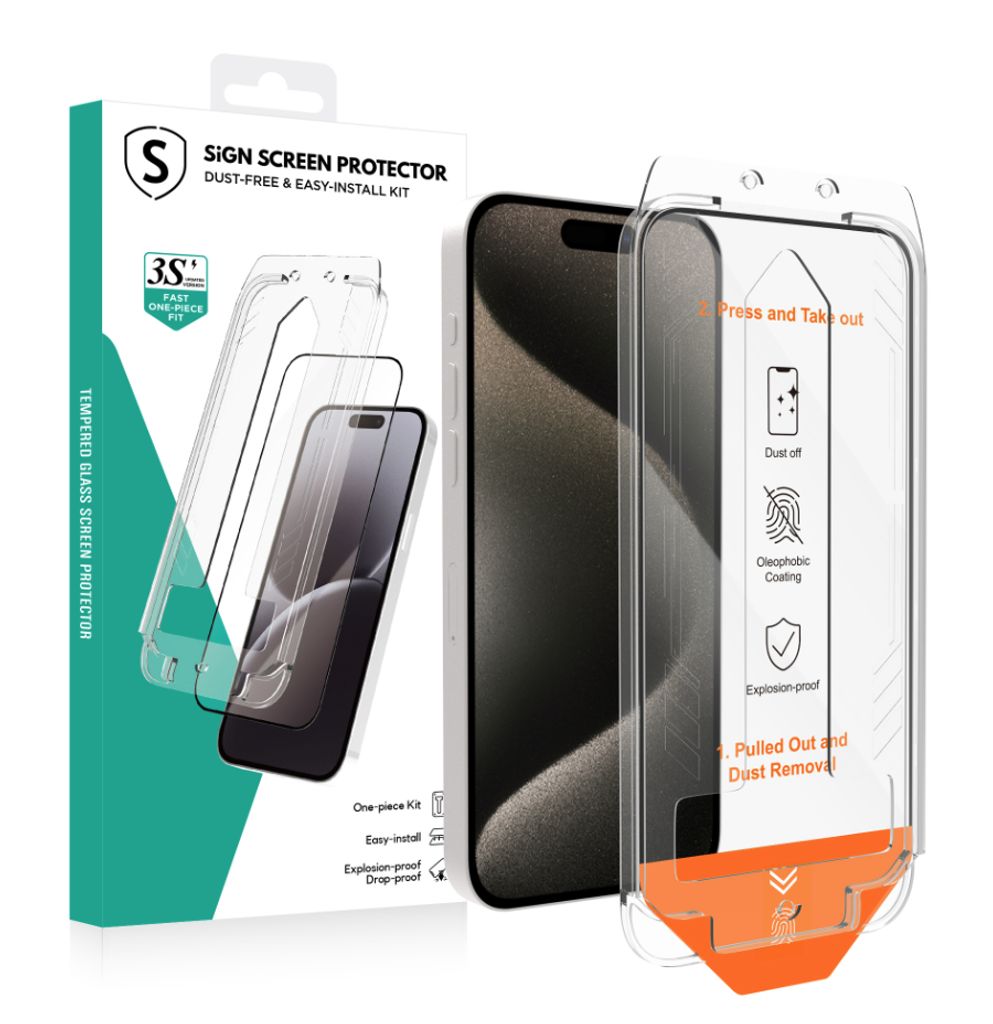 SiGN Screen Protector iPhone 16 Pro Max – EZ Apply with Dust Free Applicator