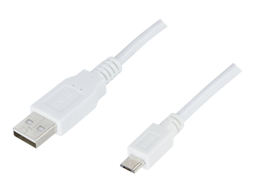 DELTACO Micro USB cable 3 m White — DELTACO