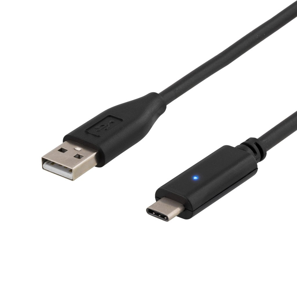 DELTACO USB 2.0 Cable, Typ C - Typ A , 0.25m, Black — DELTACO