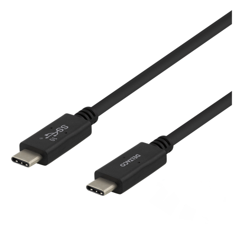 Deltaco Cable USB-C for USB-C 100W, 0,5 m - Black — DELTACO