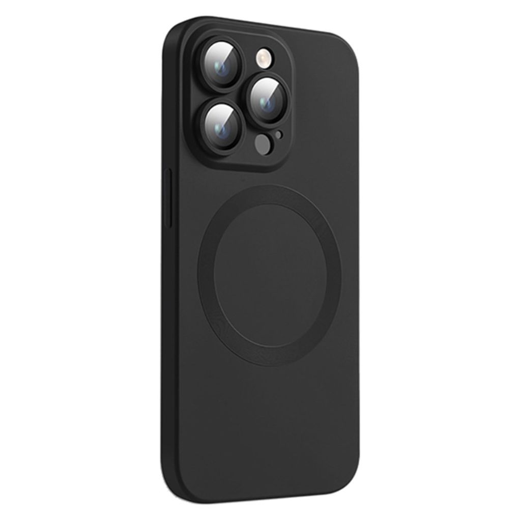 iPhone 15 Pro MagSafe Case Liquid Silicone with Lens Protector - Black — Övrigt