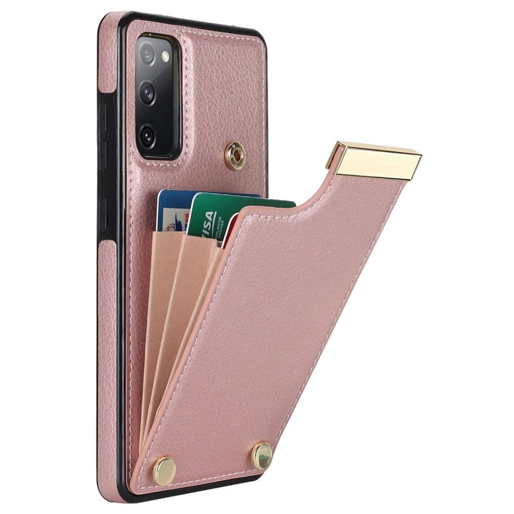 Samsung Galaxy S20 FE 5G etc. Case with card holder - Rose Gold
