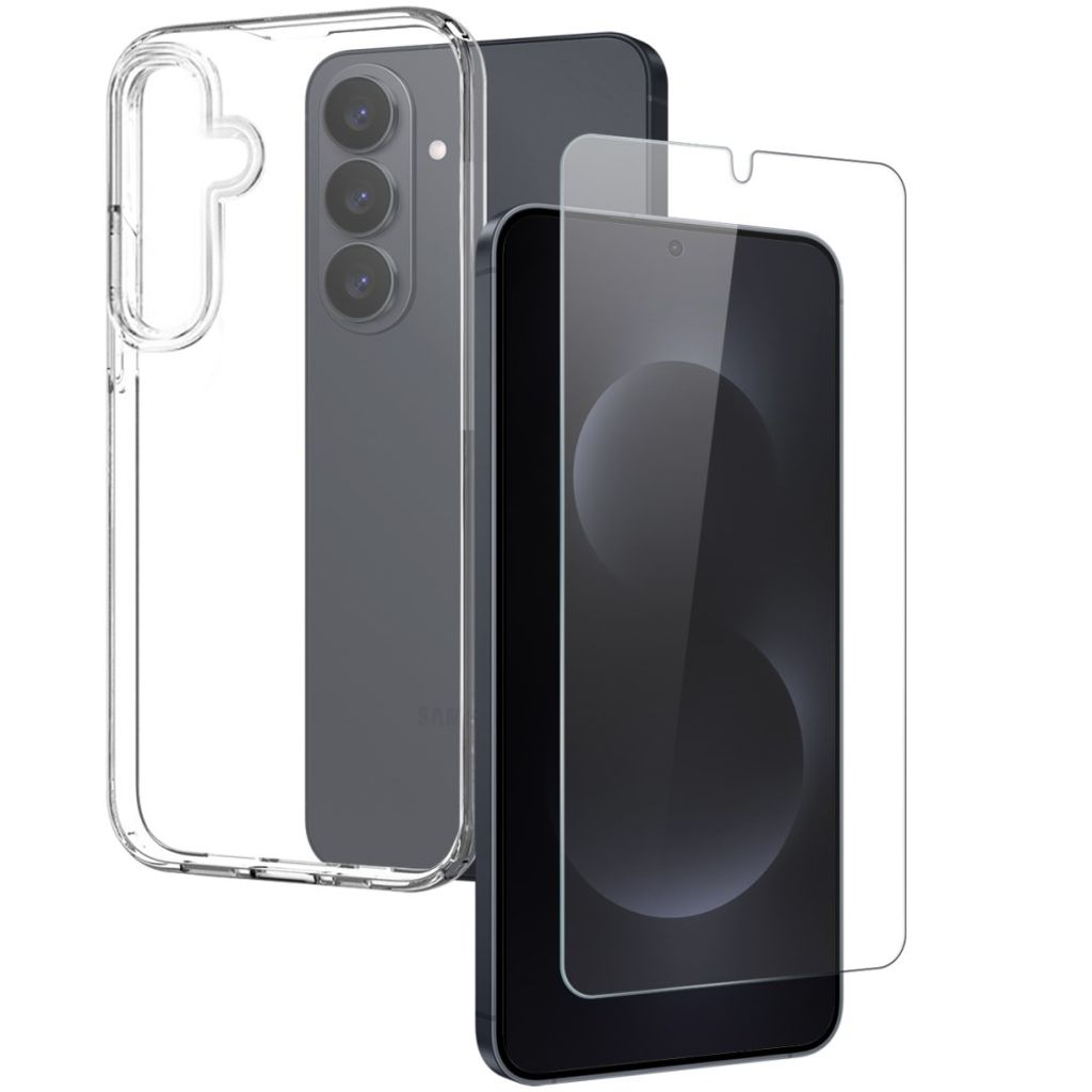 Samsung Galaxy S26 Case with Tempered Glass Screen Protector – Transparent — Samsung