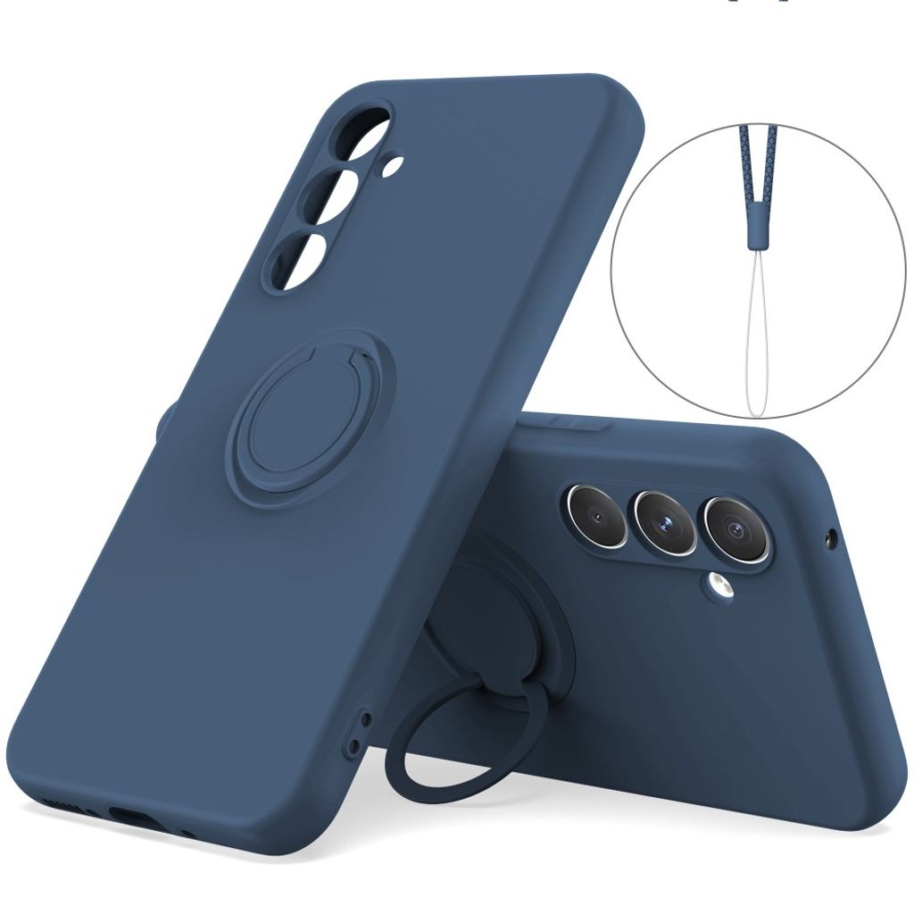 Samsung Galaxy A37 5G Silicone Case Ring Holder - Dark Blue