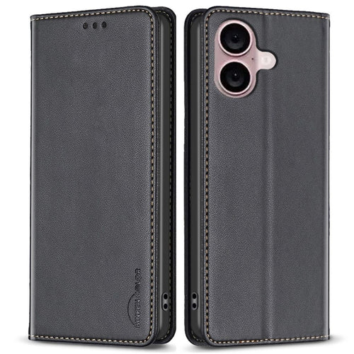 BINFEN COLOR iPhone 16 Plus Wallet Cover Magnetic Closure – Black — BINFEN
