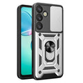 Samsung Galaxy S25 Plus Case with Camera Cover and Stand - Silver — Samsung