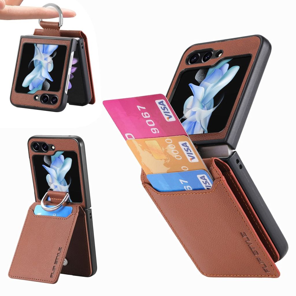 Samsung Galaxy Flip6 / Flip 7 FE Case with Cardholder - Brown