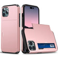 iPhone 14 Pro case with slide card holder - Rose Gold