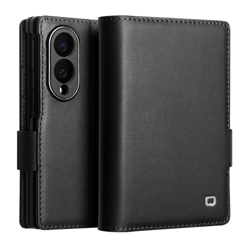 QIALINO Samsung Galaxy Z Fold8 Wallet Cover in Real Leather - Black — QIALINO