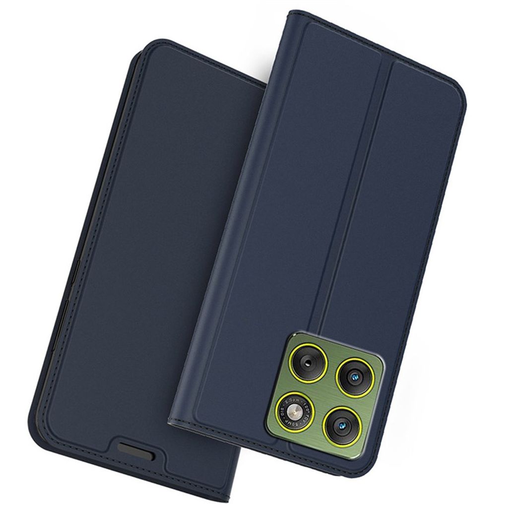Motorola Edge 70 5G Wallet Cover Card Holder Stand - Blue — Övrigt